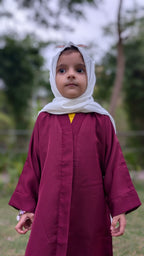 Maroon Front Open Kids Abaya