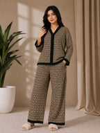 Signature Monogram Printed Button Style Pj Set