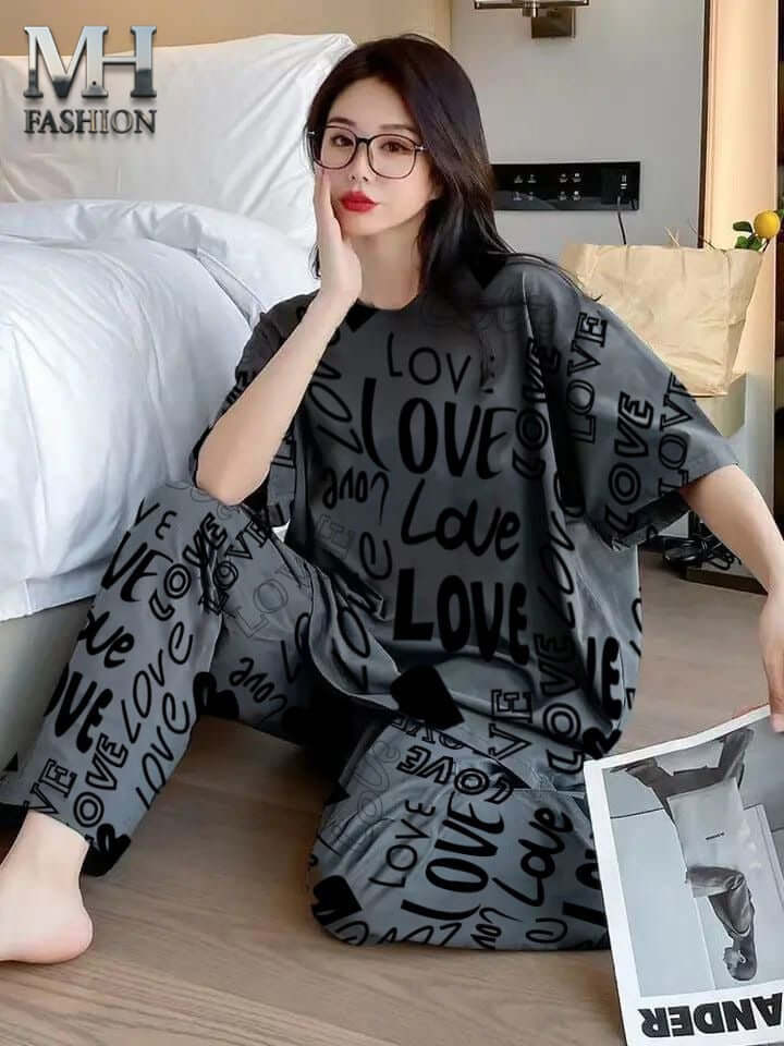 printed night suit in premium fabric cotton jarsy