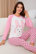 Pink Graffiti Print Pajama Set