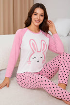 Pink Graffiti Print Pajama Set
