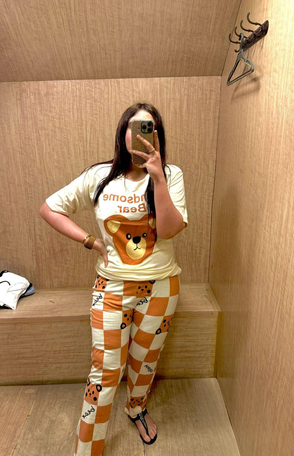 HANDSOME BEAR PRINTED IN COTTON FABRIC