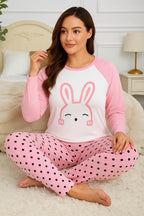 Pink Graffiti Print Pajama Set
