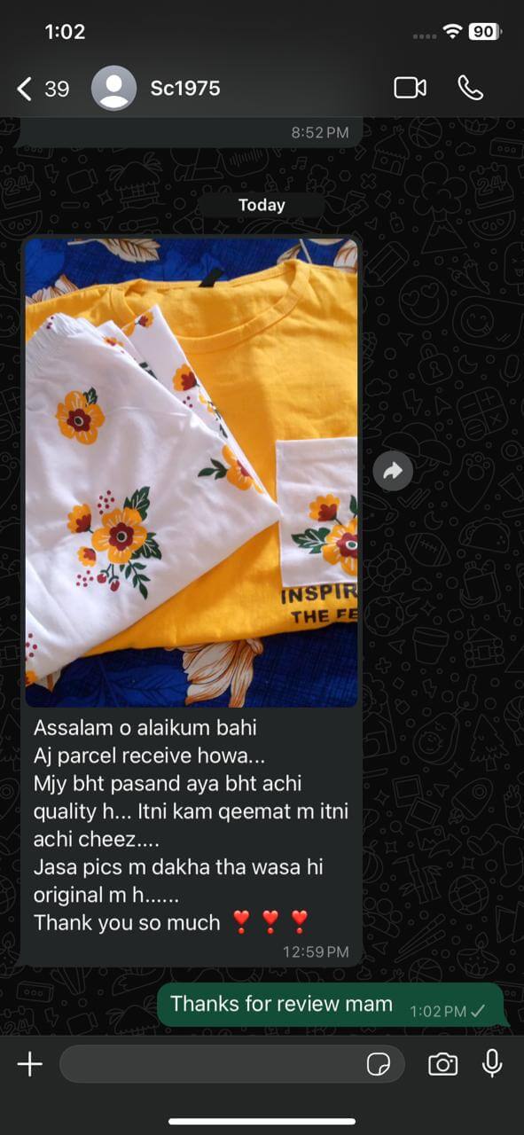 yellow flower printed night suit in premium fabric cotton jarsy