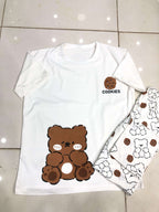 NEW BEAR COOKIES DESIGN NIGHT DRESS IN COTTON FABRIC