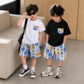 Pack Of 2 Front Pocket T-shirt With Short Printed Set