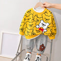 Yellow Teddy Bear Winter Fleece Kids Track Suits