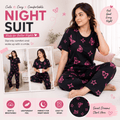 black butterfly  Printed Night Suit for Women – Soft Cotton PJ Set