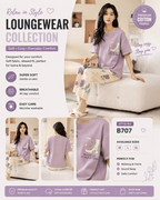 PURPLE POCKET DESIGN NIGHT DRESS IN COTTON FABRIC