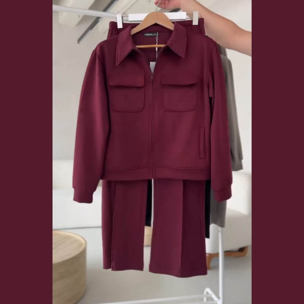 6 Pocket Style Premium Quality Winter 2-Pcs Tracksuit. CWTS-37