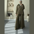 Wide-Leg Bottom Over Size Style Premium Quality Winter 2-Pcs Tracksuit. CWTS-39