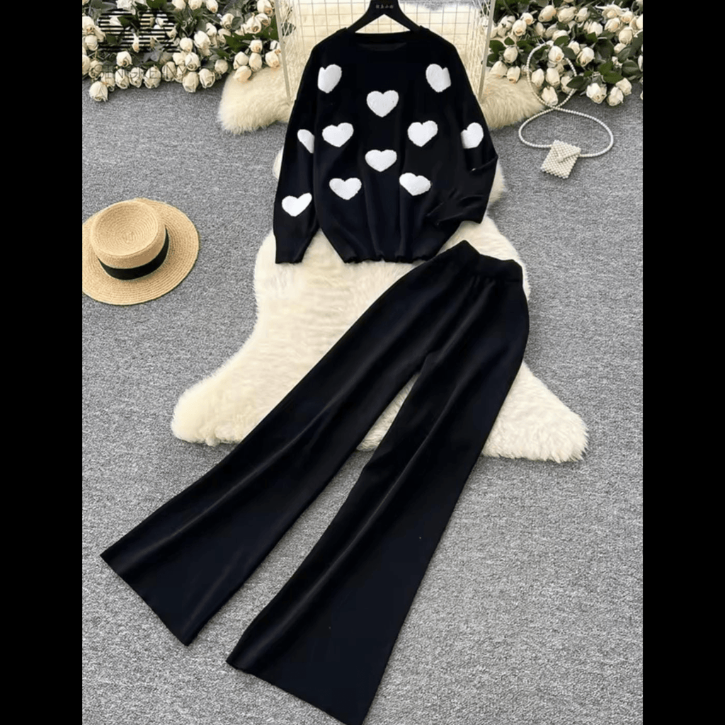 Heart Printed Premium Quality Winter 2-Pcs Co-Ord Set. CWTS-22