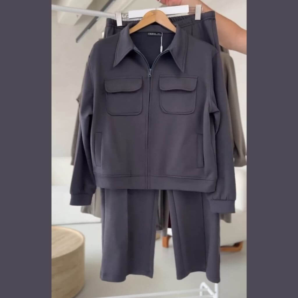 6 Pocket Style Premium Quality Winter 2-Pcs Tracksuit. CWTS-37