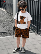 Brown Bear T-shirt With Short Printed Set