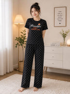 Black Polka Dot Beautiful Day Pajama Set