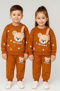 Bill Animal - Bear Print Fleece Co-ord Set (Rust)