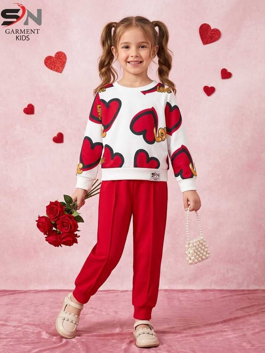 Red Heart Winter Fleece Kids Track Suits