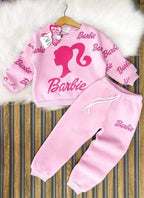 Pink Barbie Winter Fleece Kids Track Suits