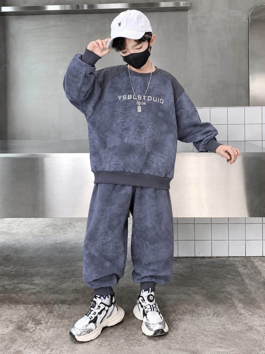 YSBL Studio Grey Winter Fleece Kids Track Suits