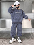 YSBL Studio Grey Winter Fleece Kids Track Suits
