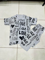 light grey  big love design night suit premium fabric for girls and woman