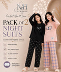black smile and  pink sharkee  pack of two night suit