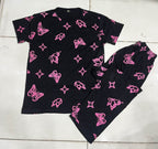 black butterfly  Printed Night Suit for Women – Soft Cotton PJ Set