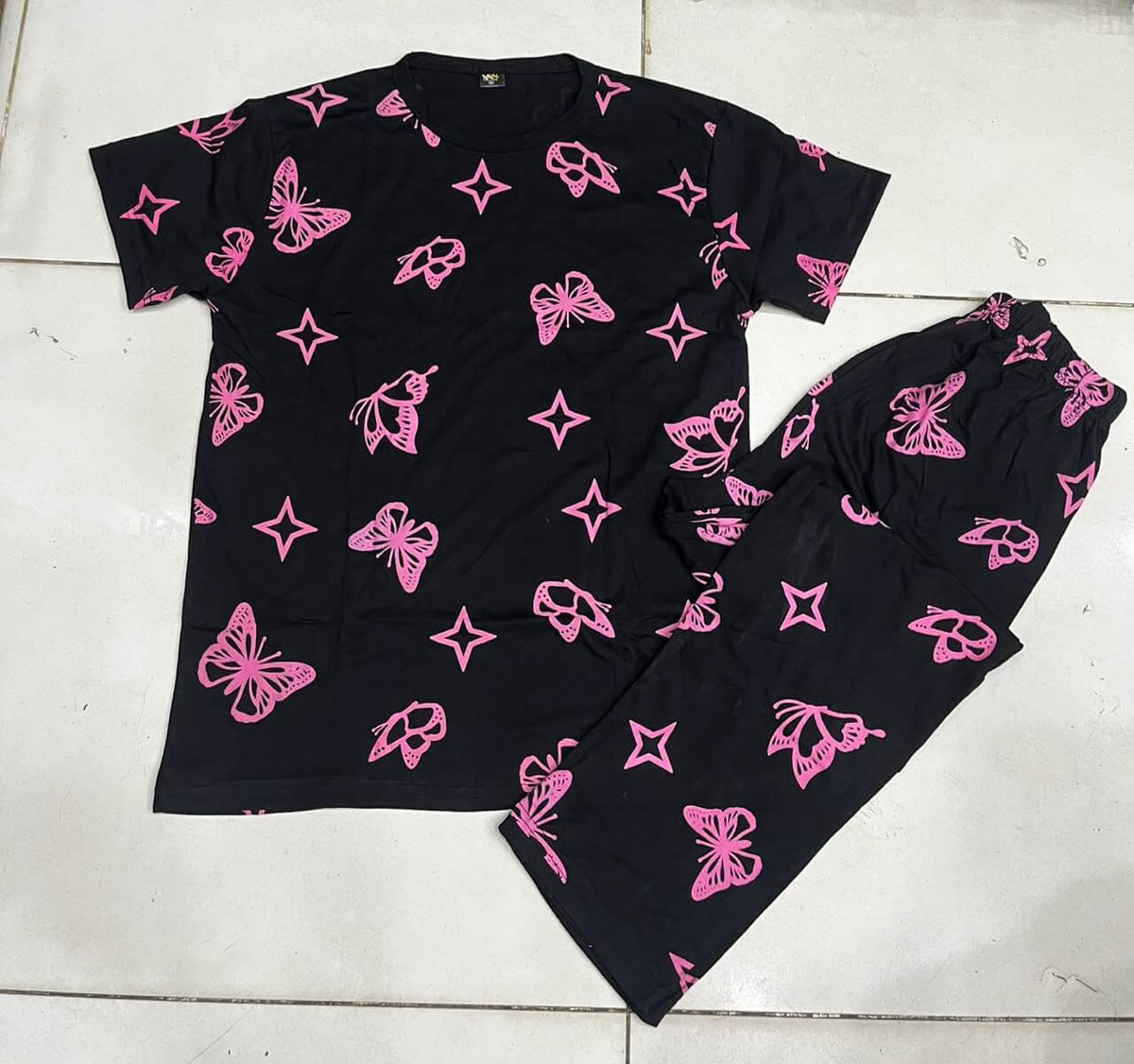 black butterfly  Printed Night Suit for Women – Soft Cotton PJ Set