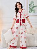new arrival Printed V-Neck Button Printed Pjs