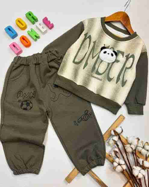 Green Dmber Winter Fleece Kids Track Suits