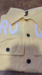 Rock Yellow 2Pcs Cord Set Shirt With Short Printed Set