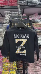 Black Division T-shirt With Trouser Printed Set