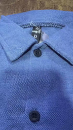 Blue 2Pcs Cord Set Shirt With Short Printed Set